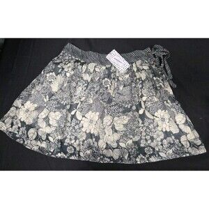 Mother The String Along Skirt Size Large Floral Grey Beige Short